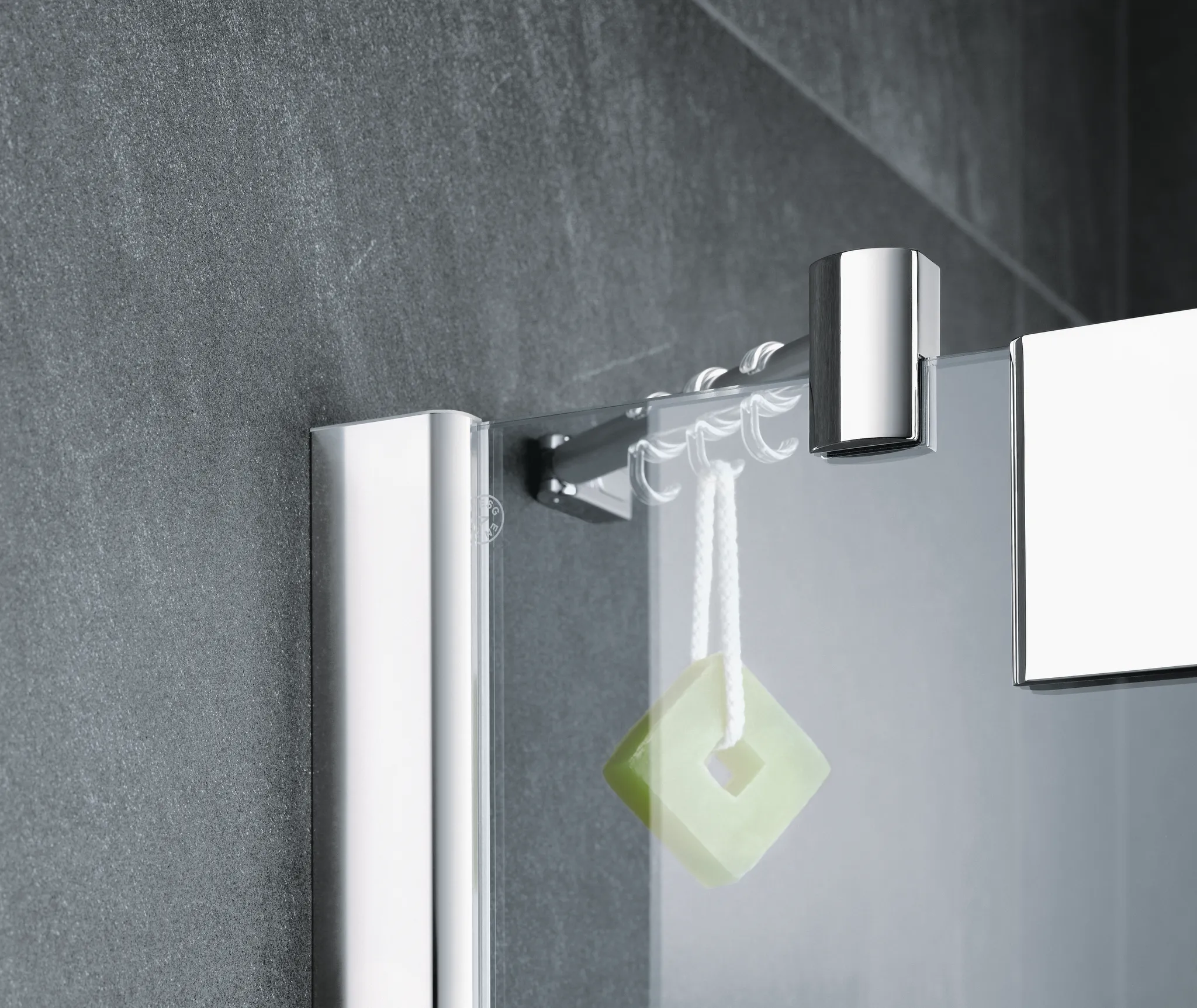 PASA XP PX1TL Pendeltür 1-flügelig mit Festfeld links, für Nische, Höhe 1850 mm, Wanneneinbaumaß 725-760 mm, Breitenverstellmaß 725-760 mm, Farbe Silber Mattglanz, Glas ESG Klar