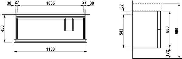 Laufen Waschtischunterbau „Kartell“ 450 × 600 × 1180 mm Ocker Laufen Waschtischunterbau „Kartell“ 450 × 600 × 1180 mm Ocker