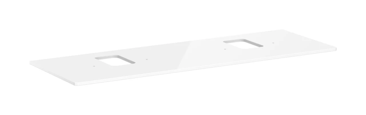 Hansgrohe Xelu Q Konsole 1560x540 mm, 2 mittige Ausschnitte für Aufsatzwaschtisch mit Hahnloch, weiß hochglanz, Wandmontage