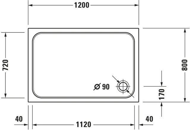 Duravit rechteck Duschwanne „D-Code“ 120 × 80 cm 