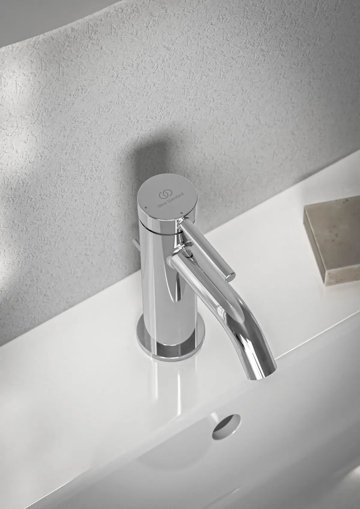 Ideal Standard Waschtischarmatur Ceraline Nuovo H85 Ausladung 90mm mit Ablaufgarnitur BlueStart Chrom Ideal Standard Waschtischarmatur Ceraline Nuovo H85 Ausladung 90mm mit Ablaufgarnitur BlueStart Chrom