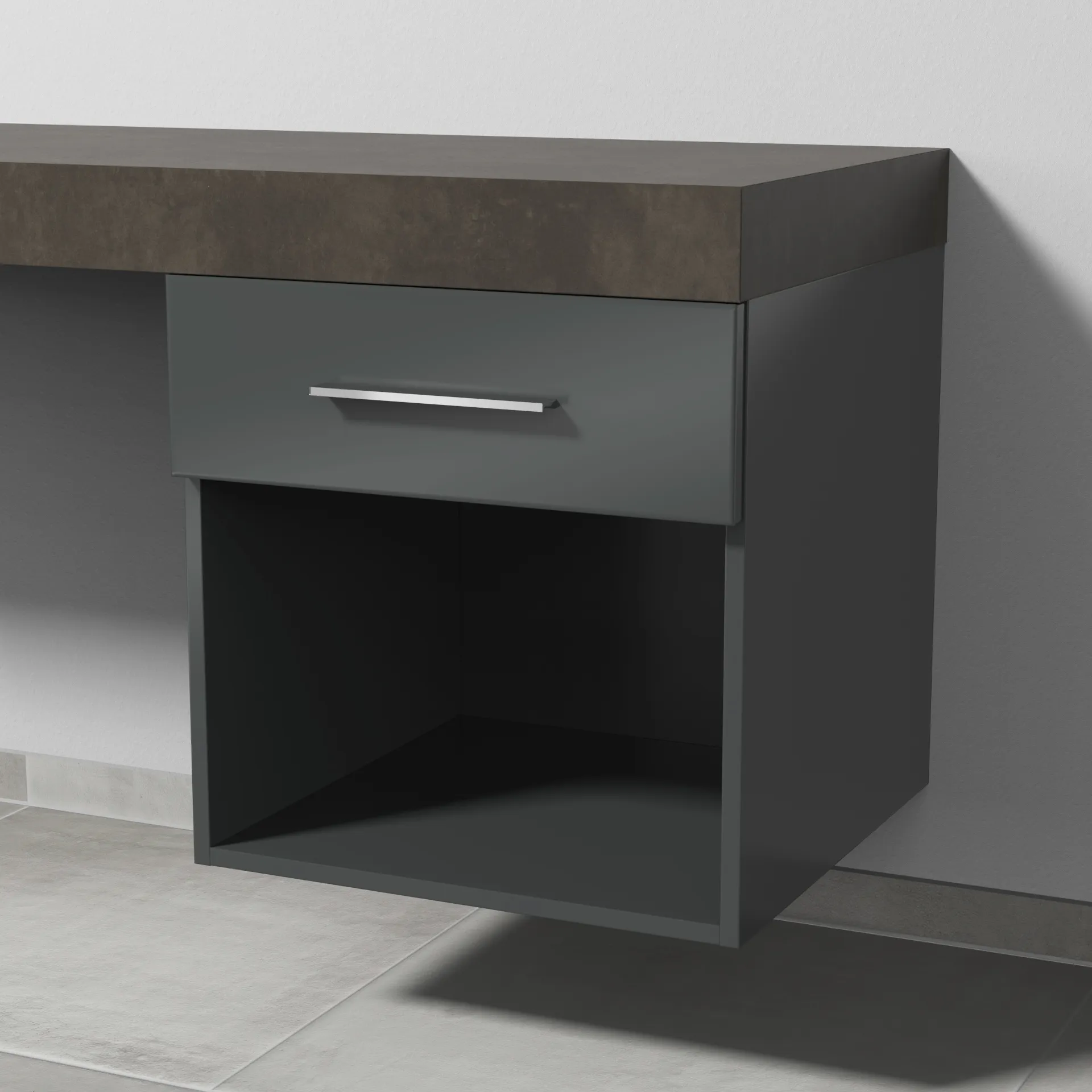 Sanipa Anbauschrank „2morrow“ 500 × 510 × 520 mm in Anthrazit (glanz)