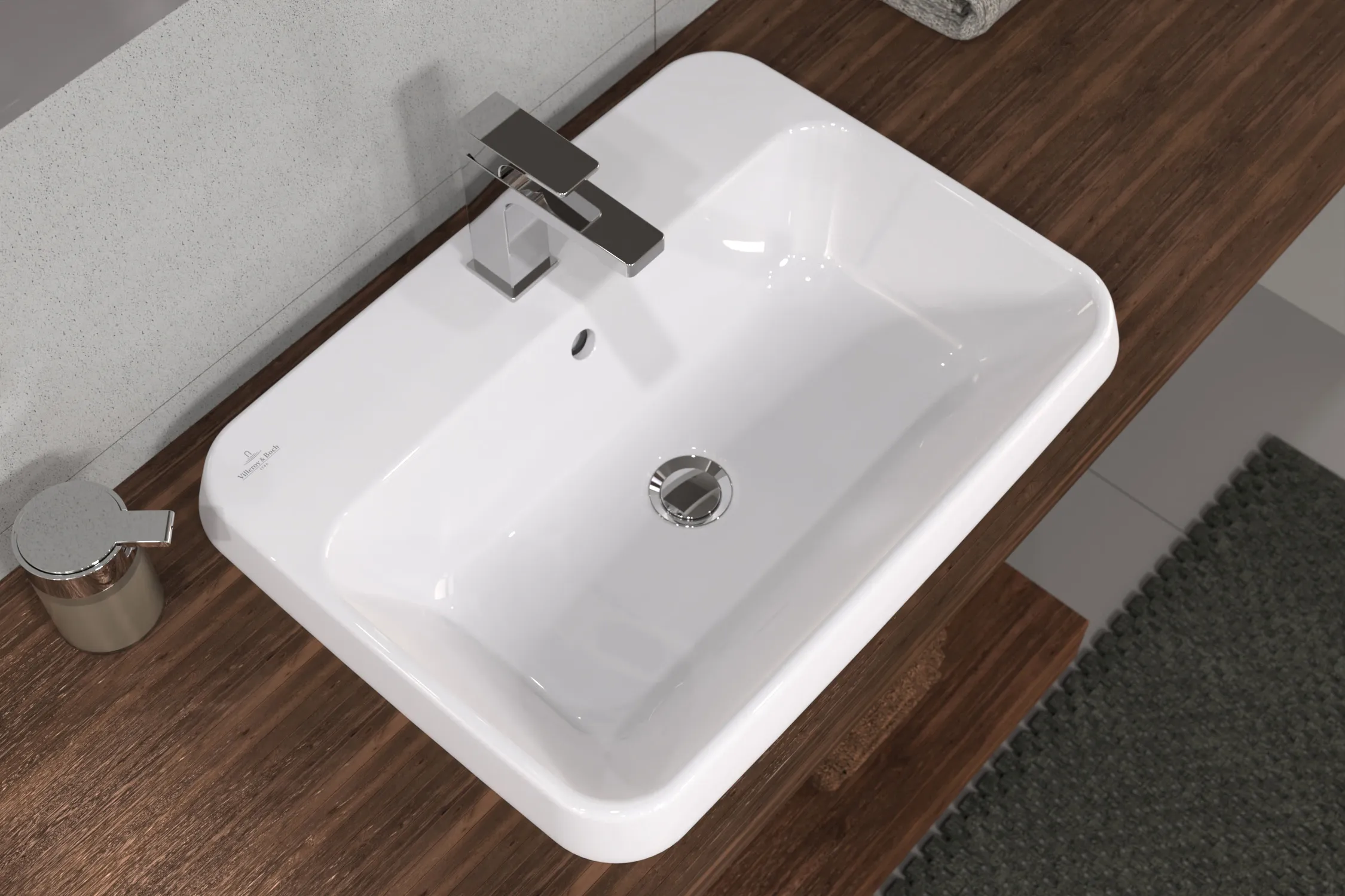 Villeroy & Boch Einbauwaschtisch „Architectura“ mit 1×1 Hahnlochbohrung, 600 × 450 × 170 mm, mit Hahnlochbohrung, Hahnlochposition mittig in Weiß Alpin Villeroy & Boch Einbauwaschtisch „Architectura“ mit 1×1 Hahnlochbohrung, 600 × 450 × 170 mm, mit Hahnlochbohrung, Hahnlochposition mittig in Weiß Alpin