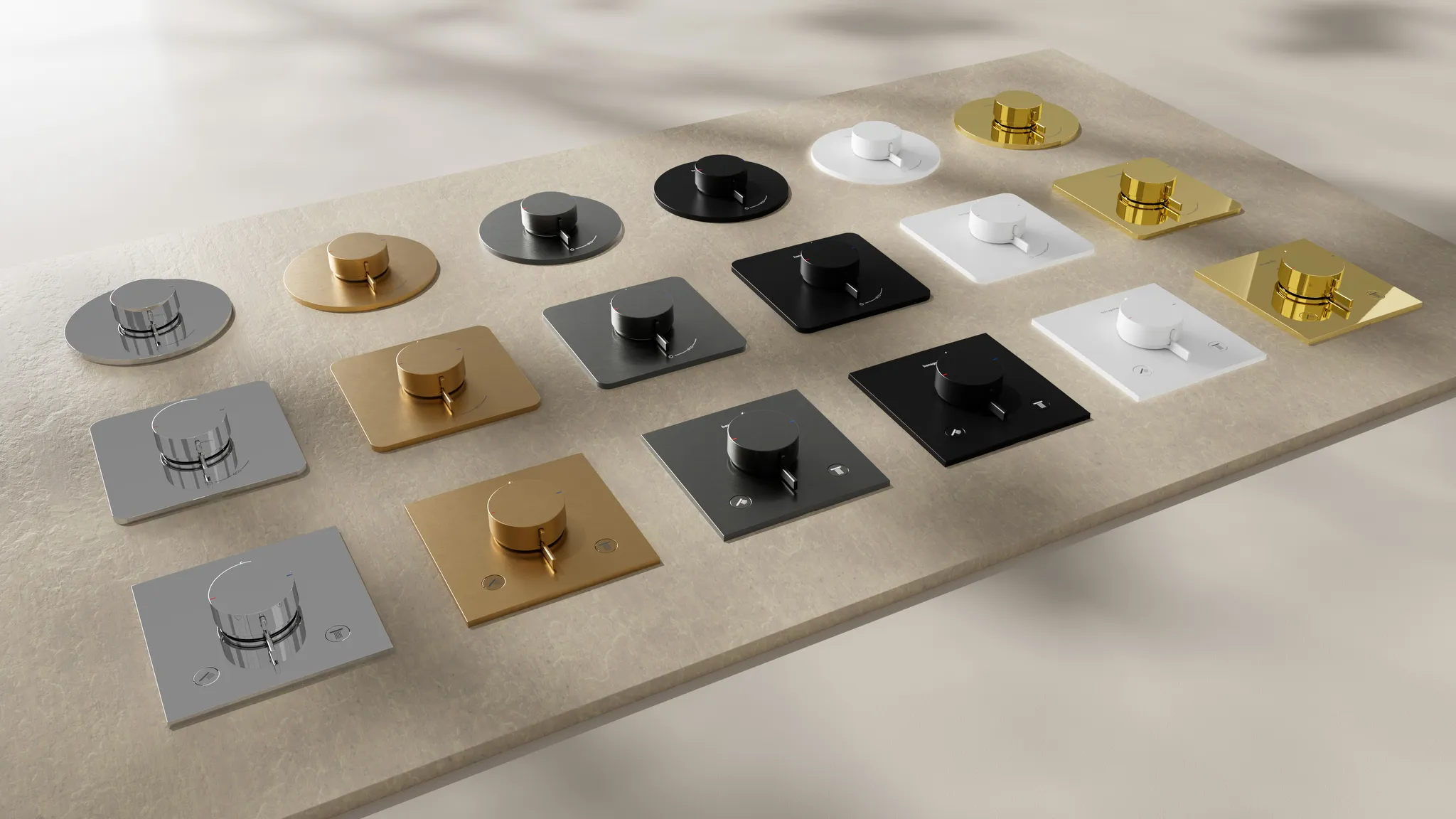 Hansgrohe Unterputz-Armatur „Ecostat Comfort Q“ Ausladung 0 mm in Polished Gold Optic Hansgrohe Unterputz-Armatur „Ecostat Comfort Q“ Ausladung 0 mm in Polished Gold Optic