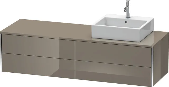 Duravit Waschtischunterschrank wandhängend „XSquare“ 160 × 40 × 54,8 cm Flannel Grey Hochglanz