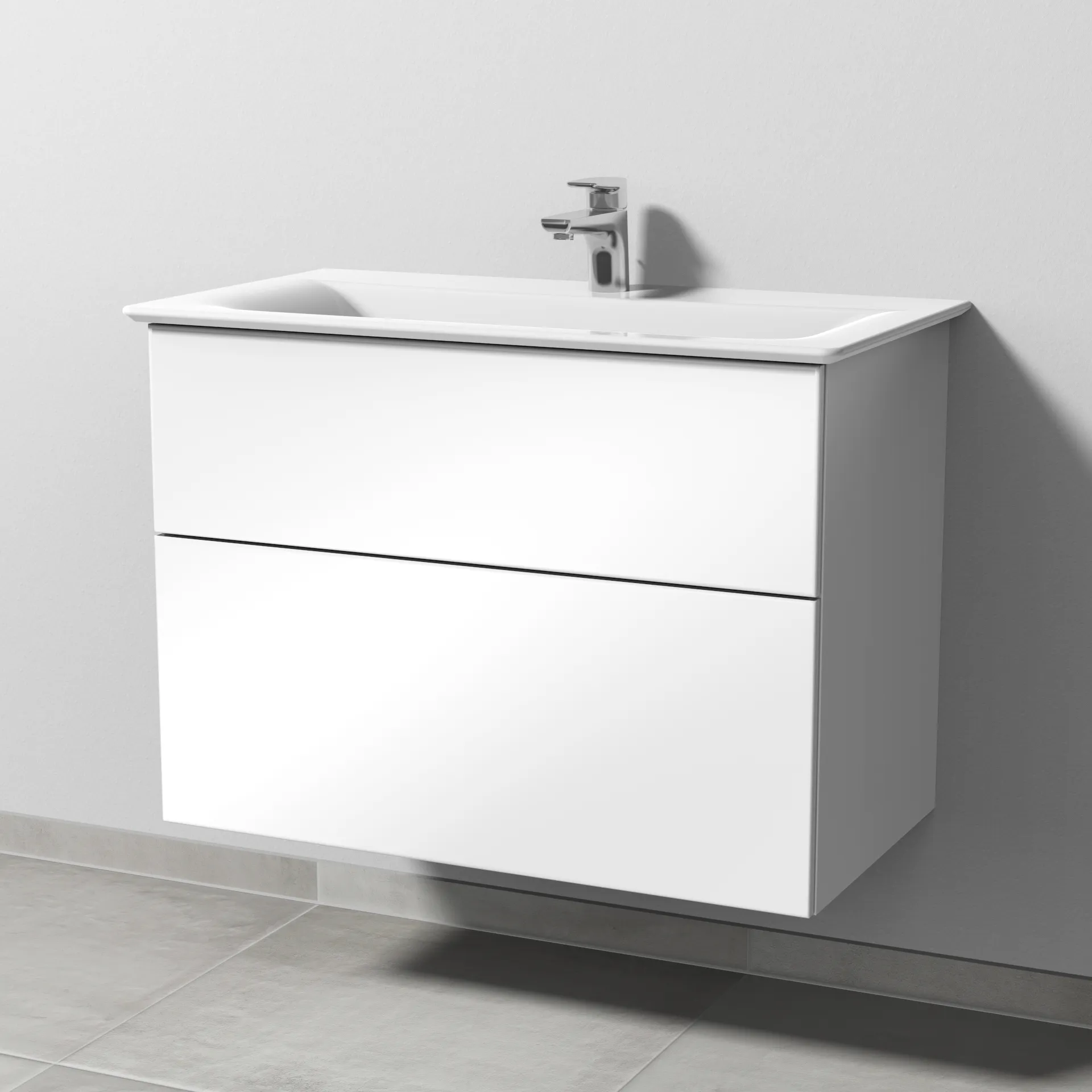 Sanipa Waschtischunterschrank „3way“ passend zu Keramik-Waschtische Connect Air von Ideal Standard 790 × 585 × 437 mm in Weiß (glanz)