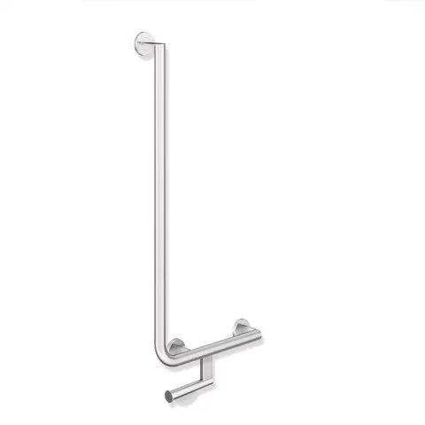 HEWI Winkelgriff mit Papierrollenhalter System 900, Edelstahl, schliff, 400 mm x 900 mm HEWI Winkelgriff mit Papierrollenhalter System 900, Edelstahl, schliff, 400 mm x 900 mm