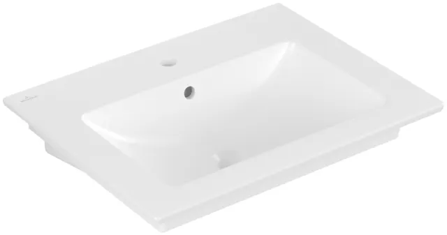 Villeroy & Boch Wandwaschtisch „Venticello“ 655 × 500 × 170 mm, für Becken mittig, mit Hahnlochbohrung, Hahnlochposition mittig in Stone White