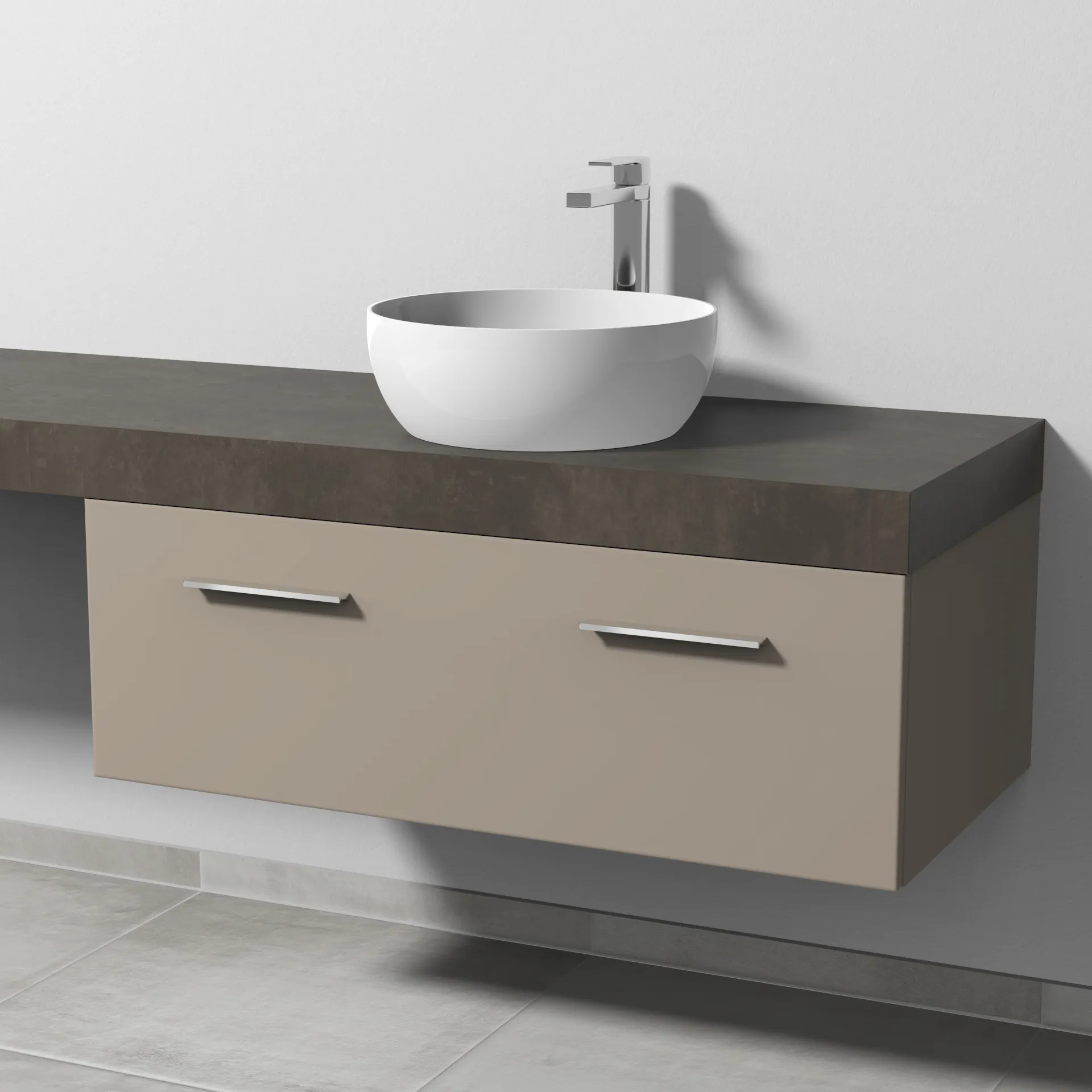 Sanipa Waschtischunterschrank „2morrow“ 1000 × 340 × 520 mm in Sandgrau (matt)