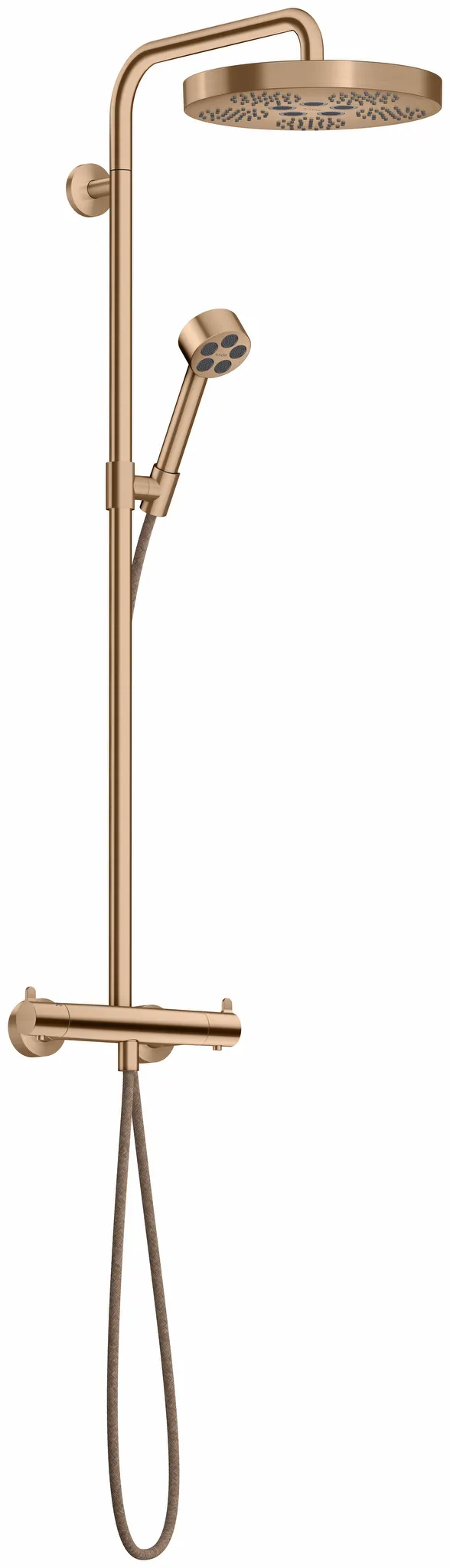 Hansgrohe AXOR One Showerpipe mit Thermostat und Kopfbrause 280 1jet, Brushed Red Gold Hansgrohe AXOR One Showerpipe mit Thermostat und Kopfbrause 280 1jet, Brushed Red Gold