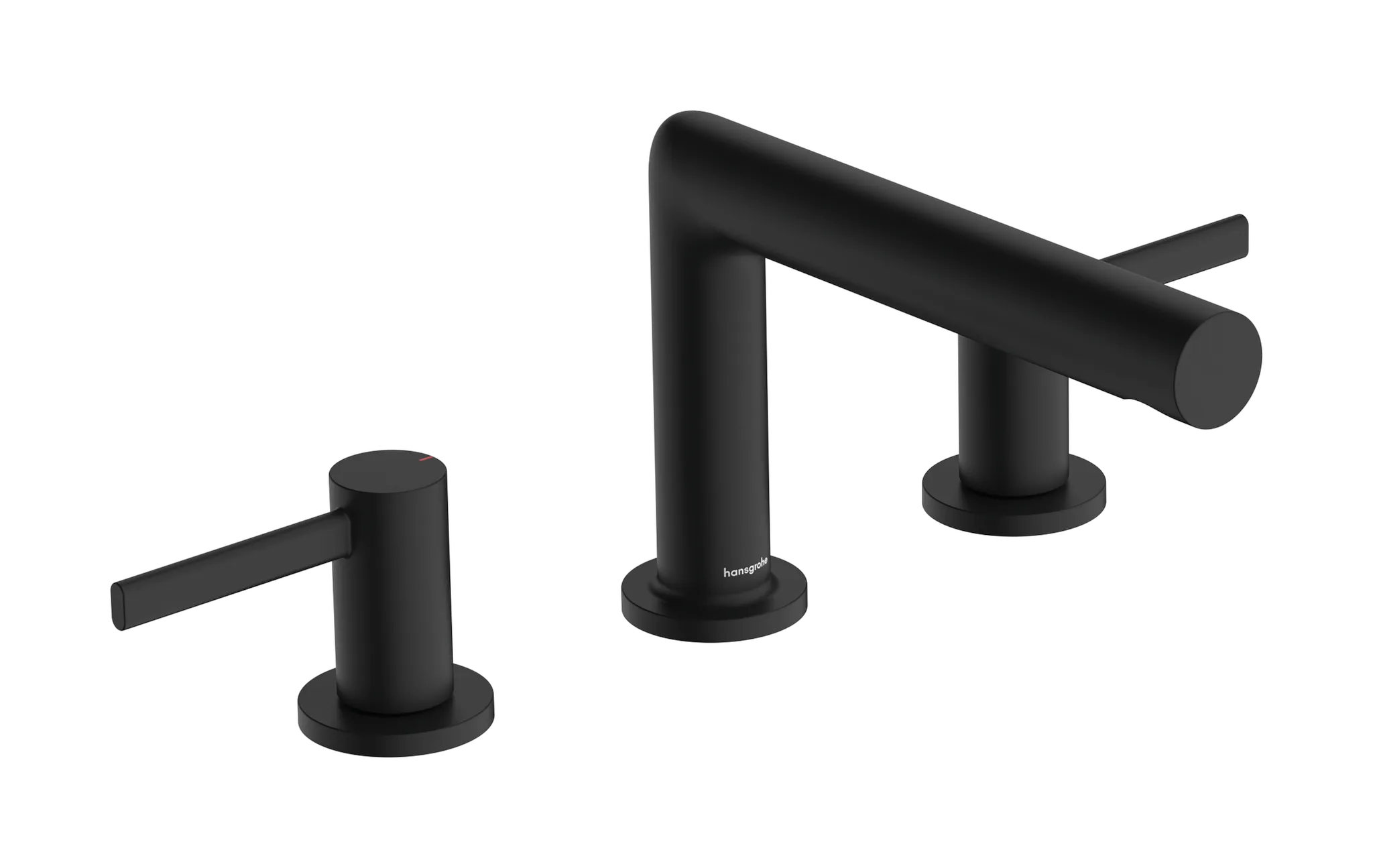 Hansgrohe Zesis S 3-Loch Waschtischarmatur Mattschwarz, Ausladung 164 mm, Auslaufhöhe 105 mm, Hebelgriff, Normalstrahl, max. Durchfluss 4 l/min, Keramikventile 90°, für Durchlauferhitzer geeignet