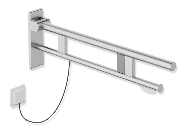 HEWI Stützklappgriff Duo, Design B, Edelstahl, 750 mm