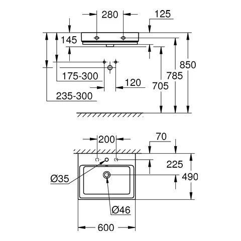 Waschtisch Cube Keramik 39473_H, wandhängend, 600 x 490 mm, 1 Hahnloch, 2 weitere vorgestochen, mit Überlauf, PureGuard Hygieneoberfläche, aus Sanitärkeramik, alpinweiß Waschtisch Cube Keramik 39473_H, wandhängend, 600 x 490 mm, 1 Hahnloch, 2 weitere vorgestochen, mit Überlauf, PureGuard Hygieneoberfläche, aus Sanitärkeramik, alpinweiß