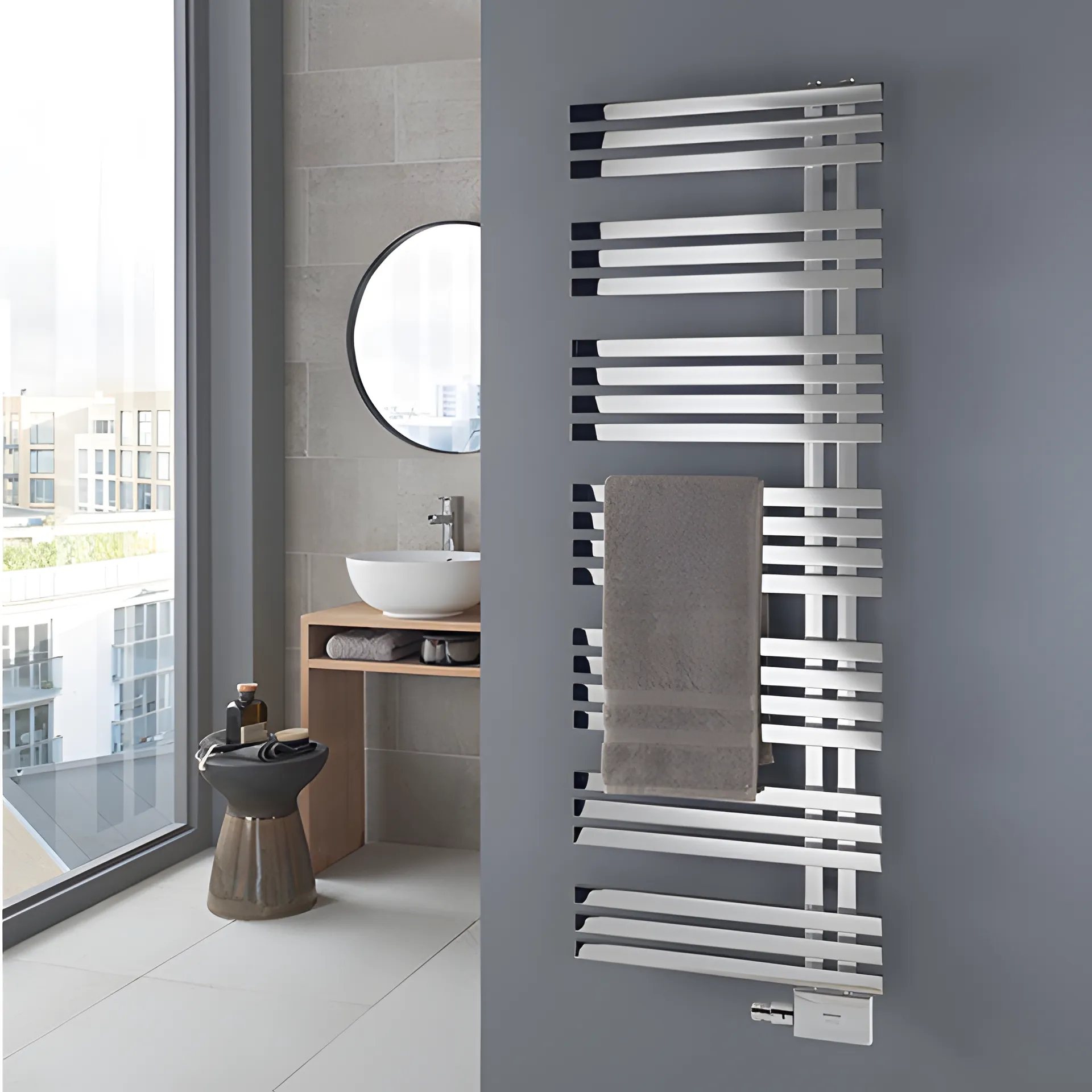 BEMM Design-Heizkörper über Kopf wendbar „Blues“ 50 × 77 cm in Edelstahl seidenmatt BEMM Design-Heizkörper über Kopf wendbar „Blues“ 50 × 77 cm in Edelstahl seidenmatt