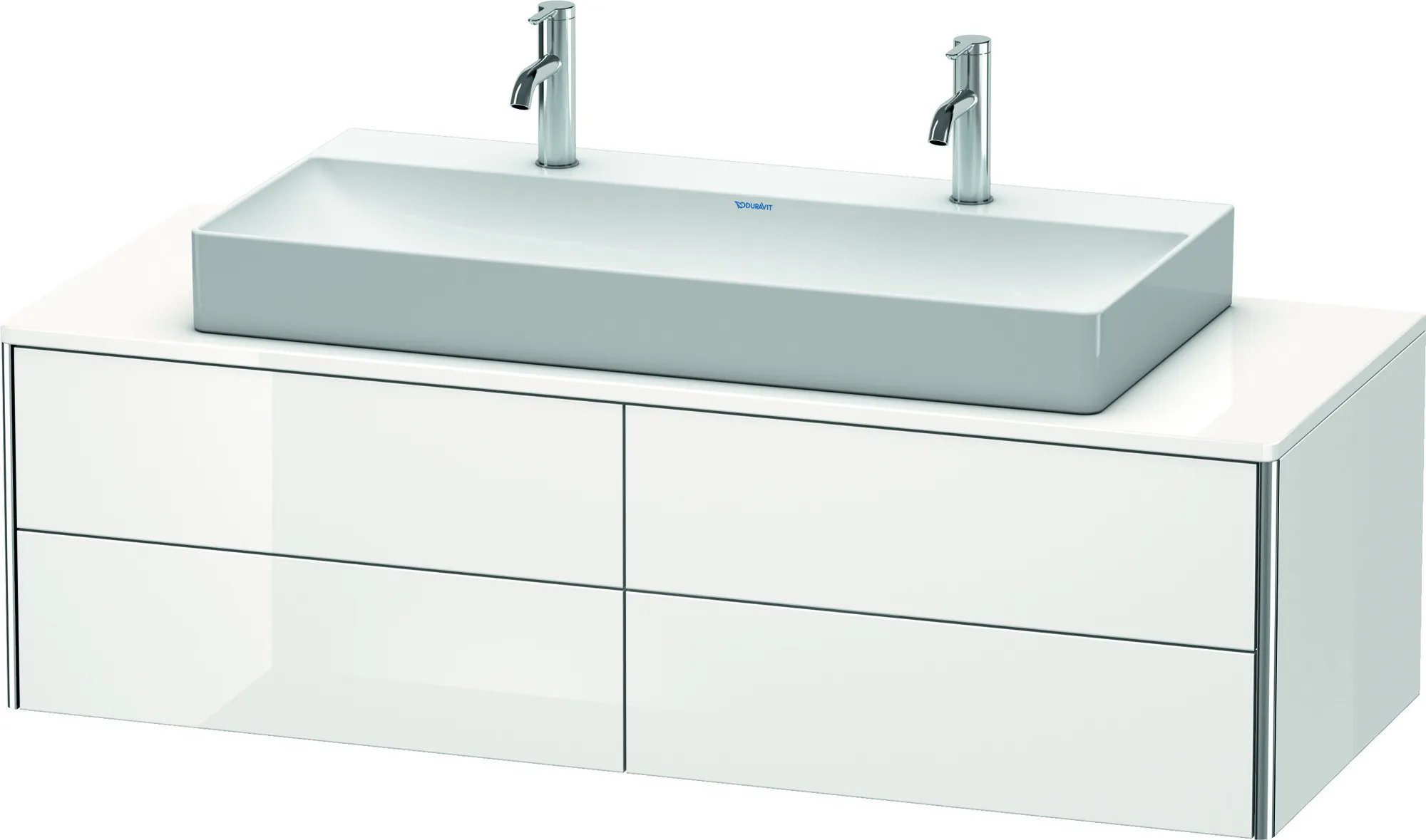 Duravit Waschtischunterschrank wandhängend „XSquare“ 140 × 40 × 54,8 cm Weiß Hochglanz