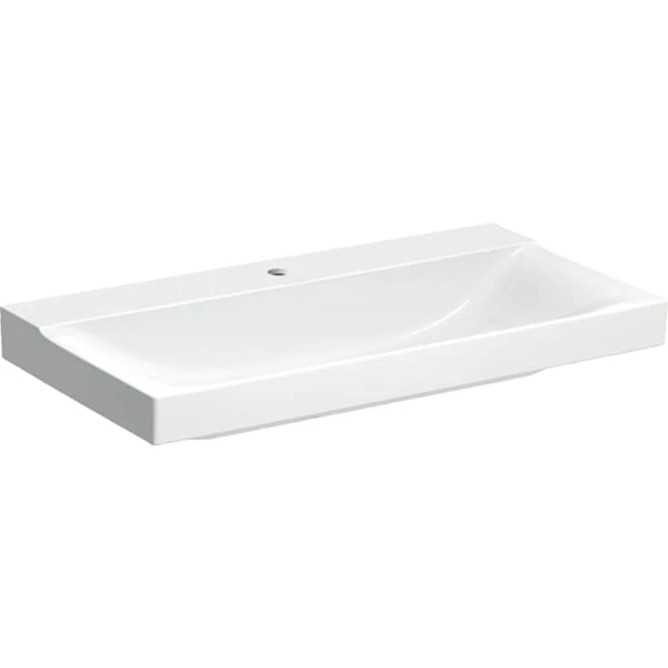 Wandwaschtisch „Xeno2“, rechteckig, mittig 90 × 48 cm mit KeraTect® Größe: 90 × 48 cm / Hahnlochposition: mittig