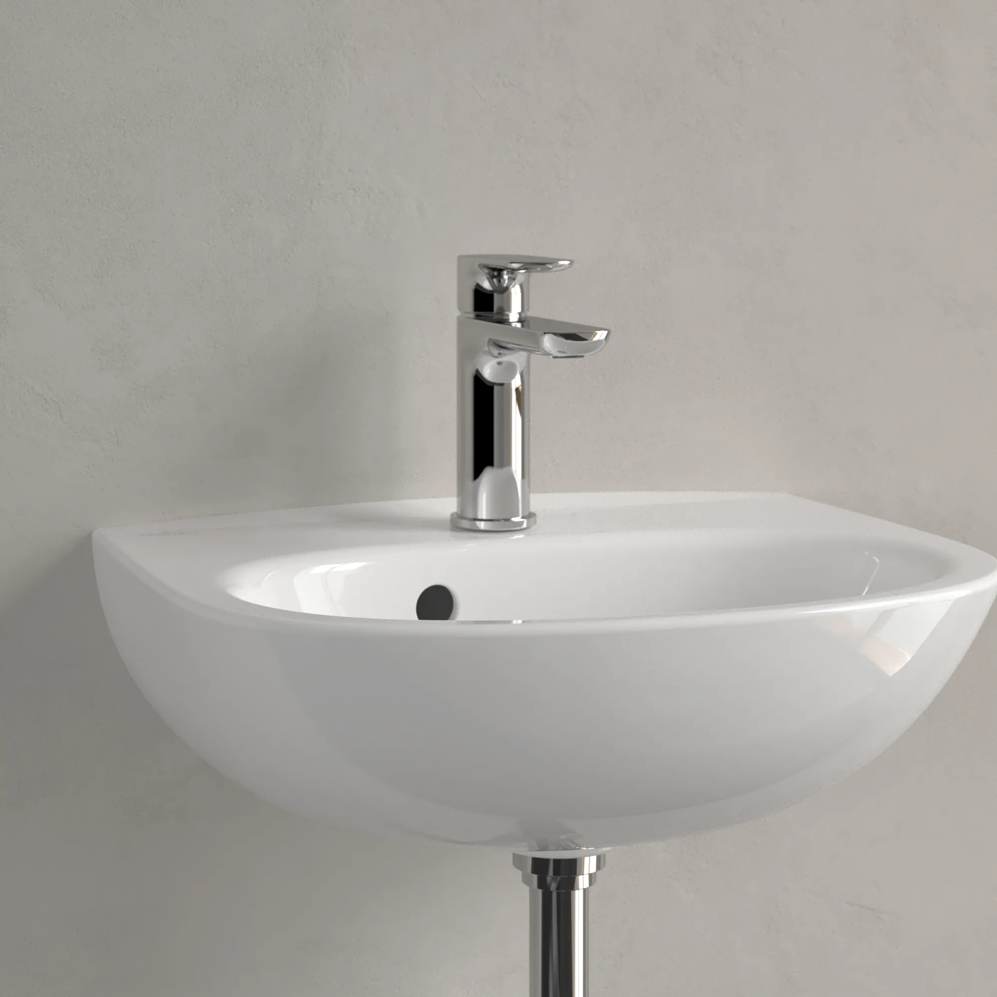 Villeroy & Boch Handwaschbecken „O.novo“ 450 × 360 × 160 mm, für Becken mittig, Hahnlochposition mittig in Weiß Alpin Villeroy & Boch Handwaschbecken „O.novo“ 450 × 360 × 160 mm, für Becken mittig, Hahnlochposition mittig in Weiß Alpin