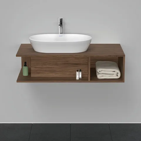 Duravit Waschtischunterschrank wandhängend „D-Neo“ 100 × 26 × 55 cm Nussbaum Dunkel