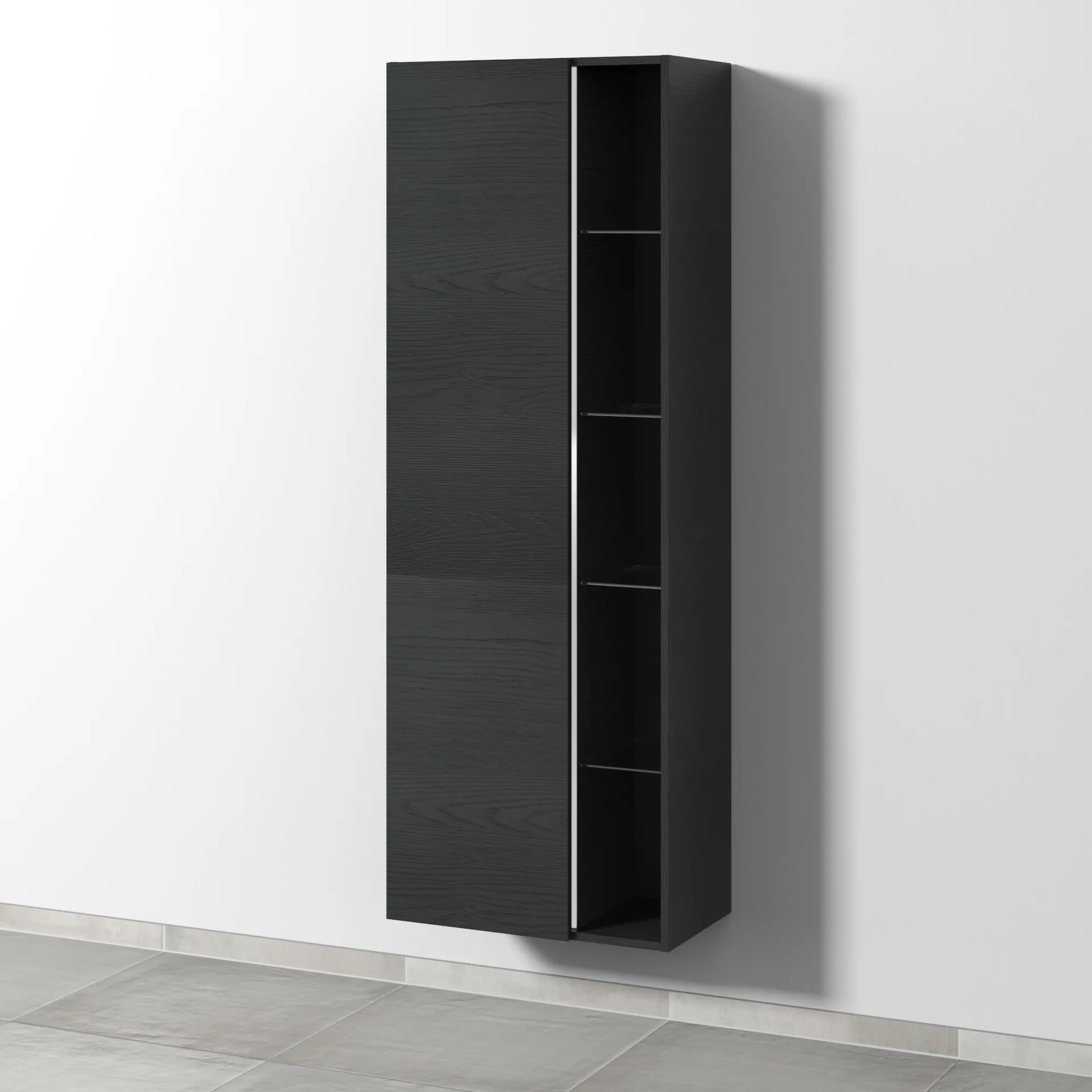 Sanipa Stauraumschrank „3way“ 600 × 1700 × 345 mm Anschlag links, in Black Oak, Anschlag links