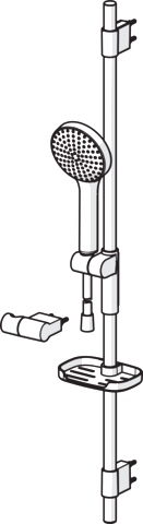 HA Wandstangengarnitur HANSAACTIVEJET 8437 1-strahlig Chrom/Hellgrau