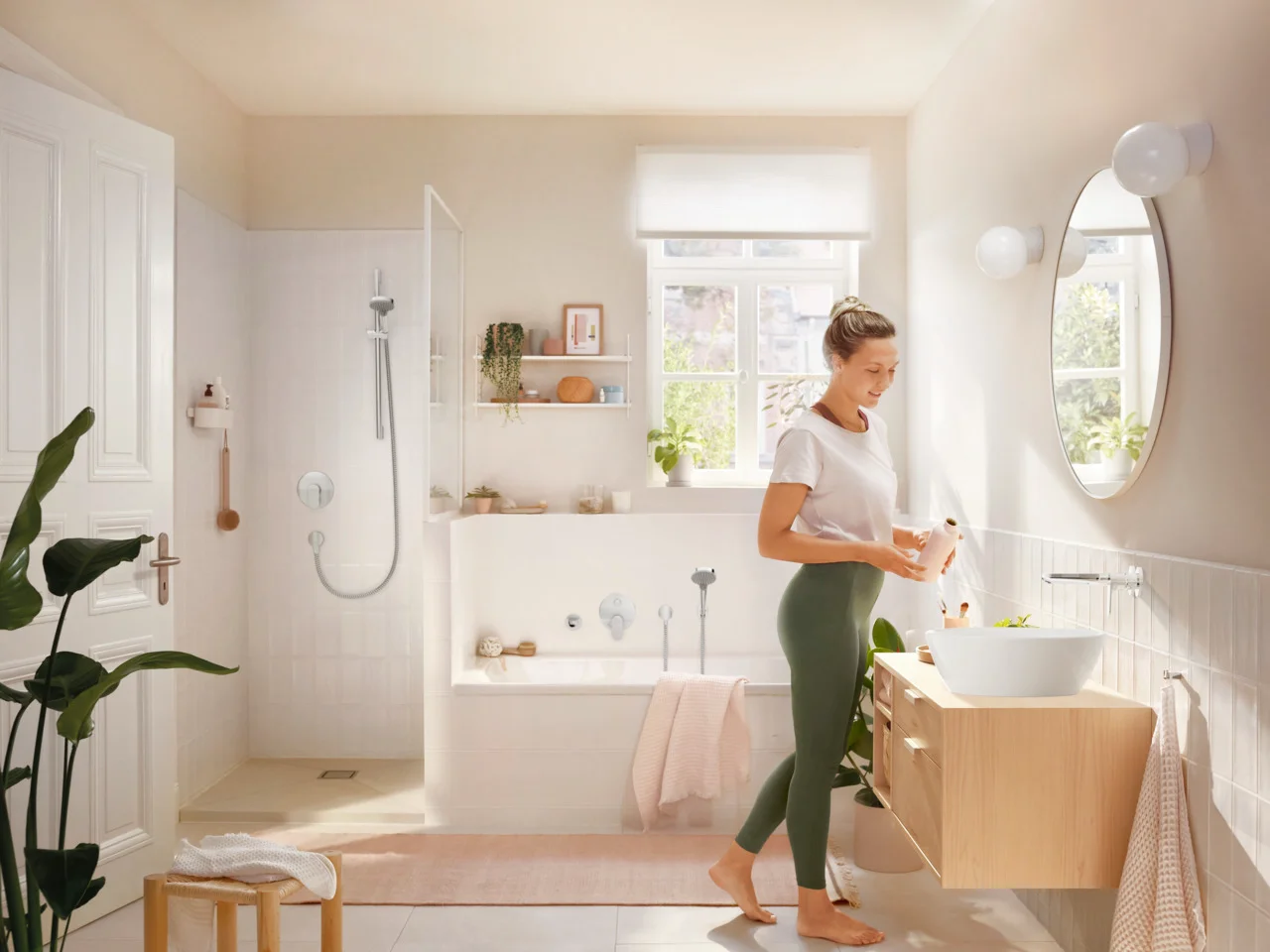 Hansgrohe Rebris S Einhebel-Wannenmischer Unterputz, Chrom, 2 Verbraucher, Keramikmischsystem, einstellbare Temperaturbegrenzung, automatische Rückstellung, Schalldämpfer
