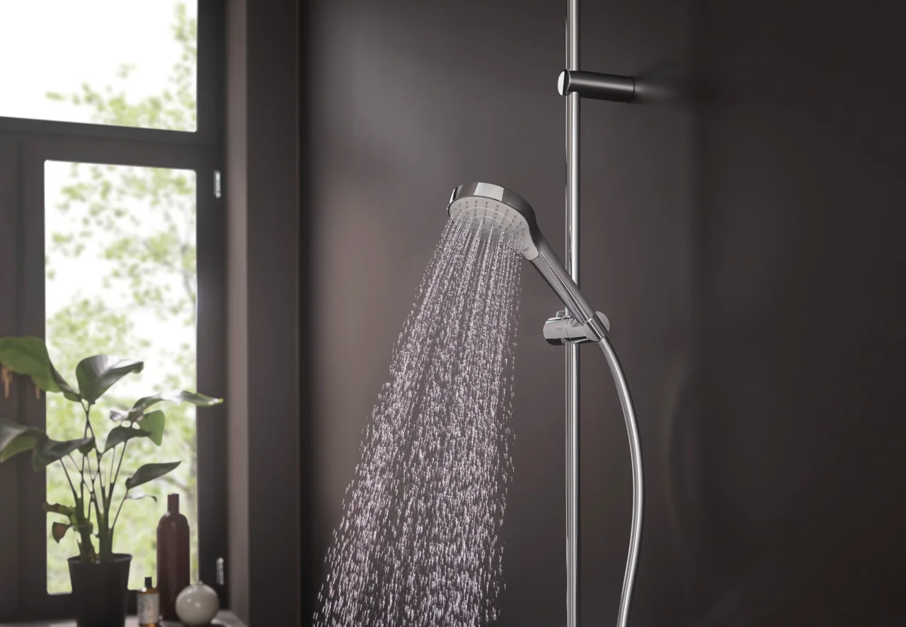Hansgrohe Croma Select S Handbrause EcoSmart weiß/chrom, 110 mm Brausekopfgröße, Rain/TurboRain/IntenseRain Strahlarten, QuickClean, max. Durchfluss 9 l/min bei 3 bar