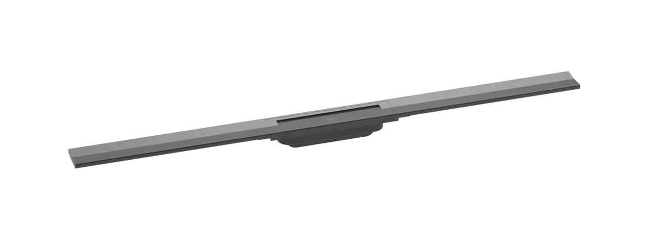 Hansgrohe RainDrain Flex Duschrinne 1000 mm, Brushed Black Chrome, höhenverstellbar, zweiseitig montierbar