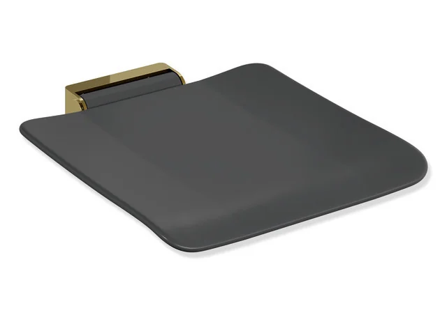 HEWI Klappsitz System 900, PVD, Sitzfläche 450x450 mm, glänzend gold, Wandkonsole Edelstahl, 150 kg Belastung HEWI Klappsitz System 900, PVD, Sitzfläche 450x450 mm, glänzend gold, Wandkonsole Edelstahl, 150 kg Belastung