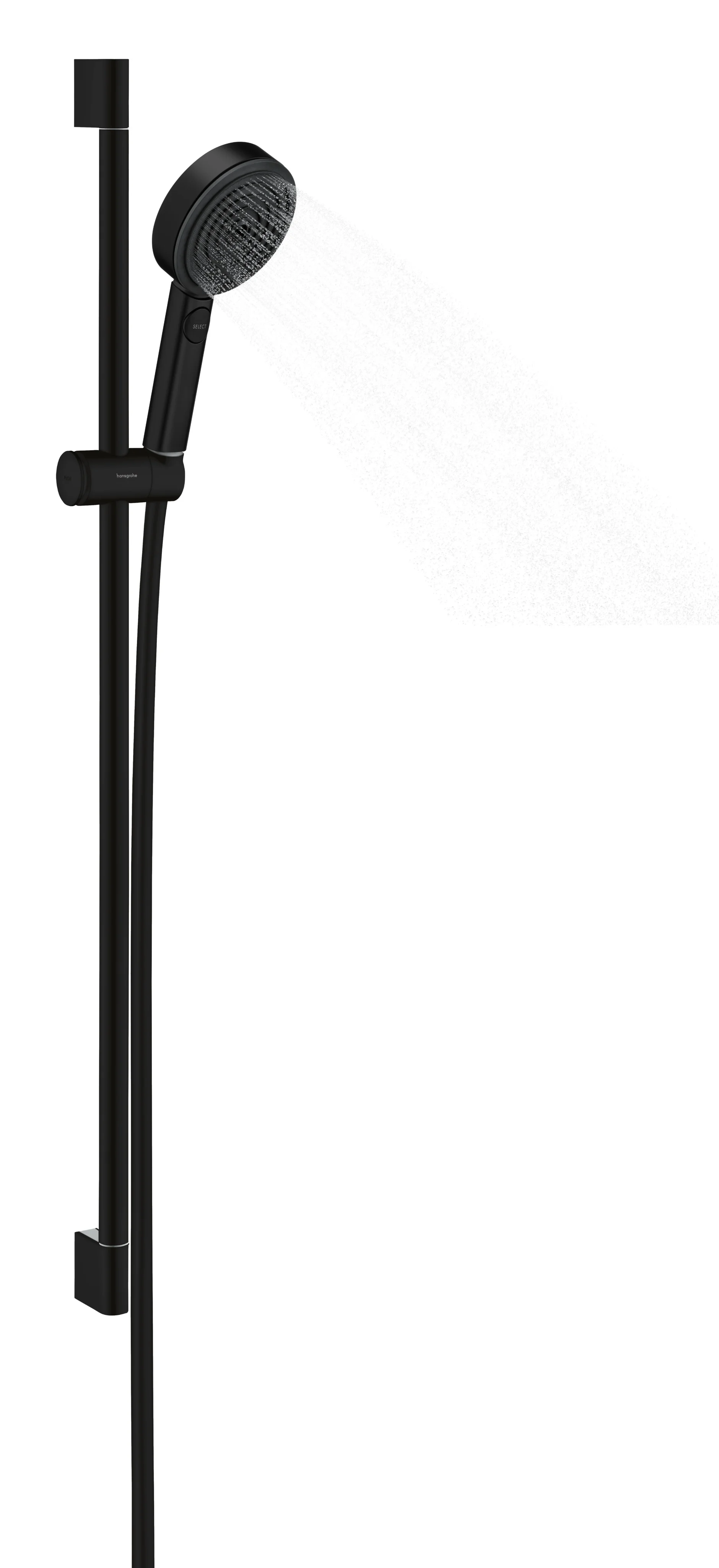 Hansgrohe Pulsify Select S Brauseset 105 mm, 3 Strahlarten, Mattschwarz, 90 cm Brausestange Hansgrohe Pulsify Select S Brauseset 105 mm, 3 Strahlarten, Mattschwarz, 90 cm Brausestange