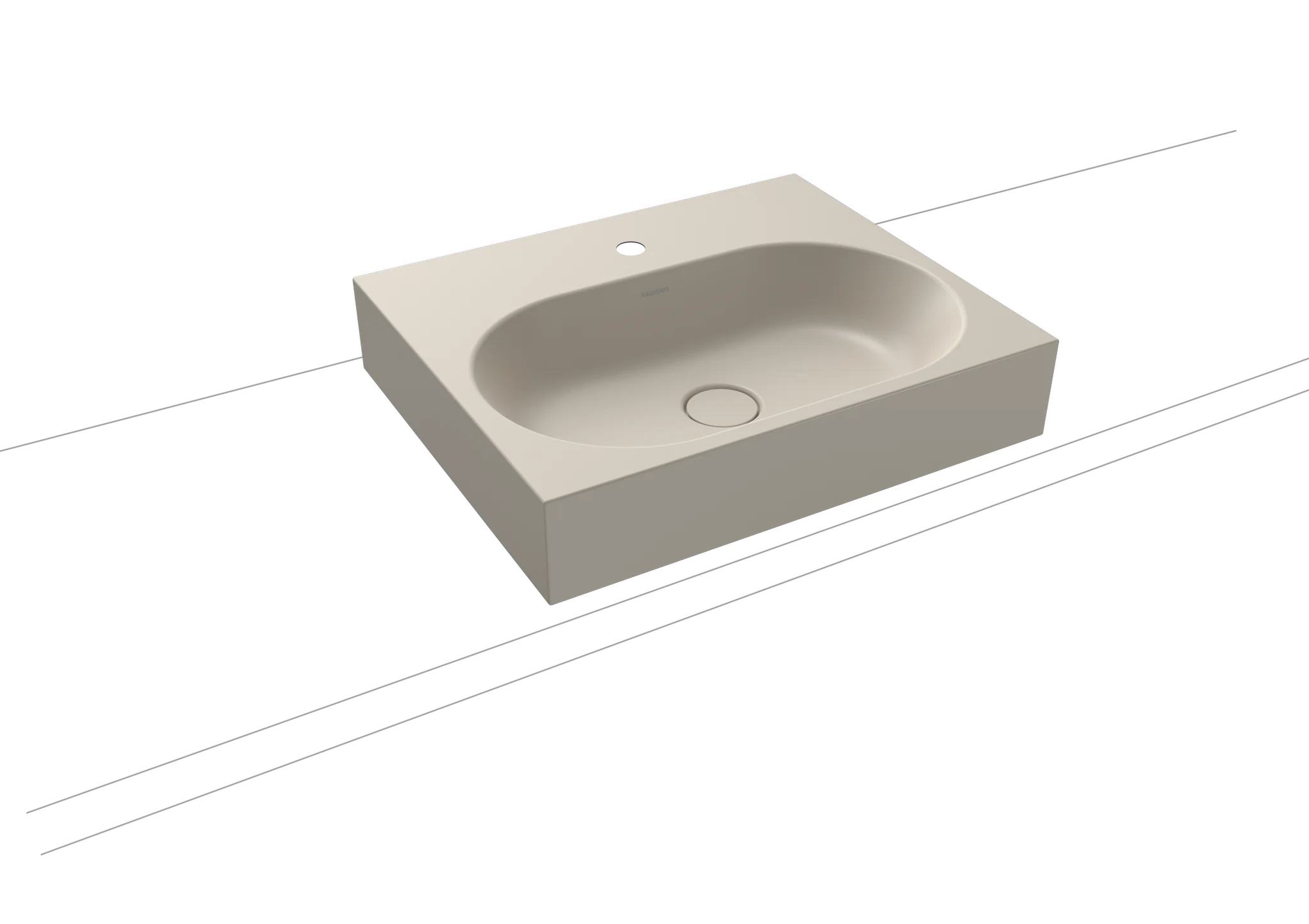 Kaldewei CENTRO Aufsatzwaschtisch, 600x500 mm, Randhöhe 120 mm, warm grey 10, Perl-Effekt, Antidröhn mit 1er Hahnlochbohrung Kaldewei CENTRO Aufsatzwaschtisch, 600x500 mm, Randhöhe 120 mm, warm grey 10, Perl-Effekt, Antidröhn mit 1er Hahnlochbohrung