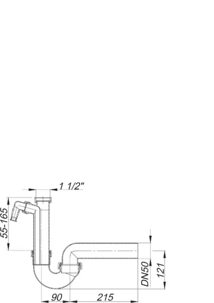 Röhren-Siphon 100/1 SL, 1 1/2″ x DN 50 Röhren-Siphon 100/1 SL, 1 1/2″ x DN 50