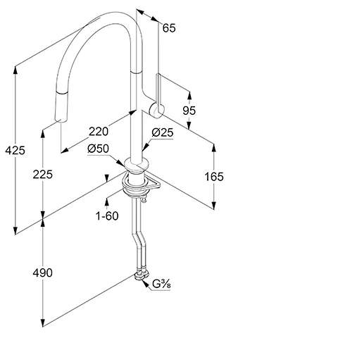 Kludi-REEF Spültisch-Einhandmischer herausz. Geschirrbrause Tiefmattschwarz Kludi-REEF Spültisch-Einhandmischer herausz. Geschirrbrause Tiefmattschwarz