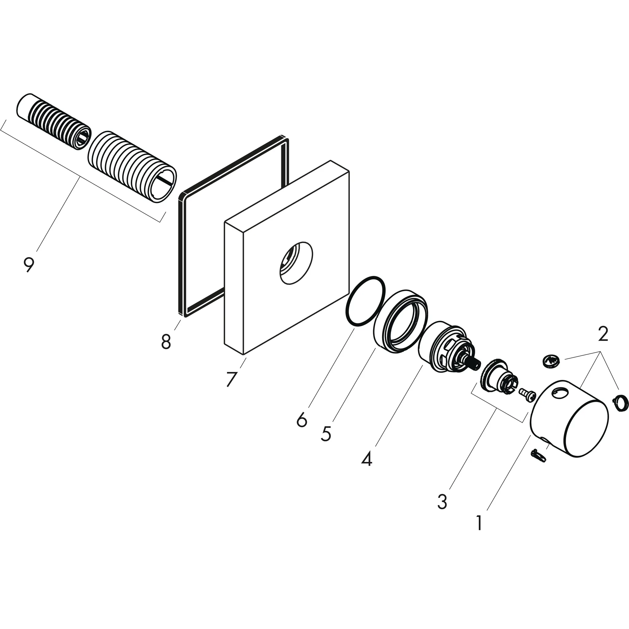 Hansgrohe AXOR Starck Shower Col Armatur, Ventile Trio/Quattro 120⁄120 Unterputz, Chrom Hansgrohe AXOR Starck Shower Col Armatur, Ventile Trio/Quattro 120⁄120 Unterputz, Chrom