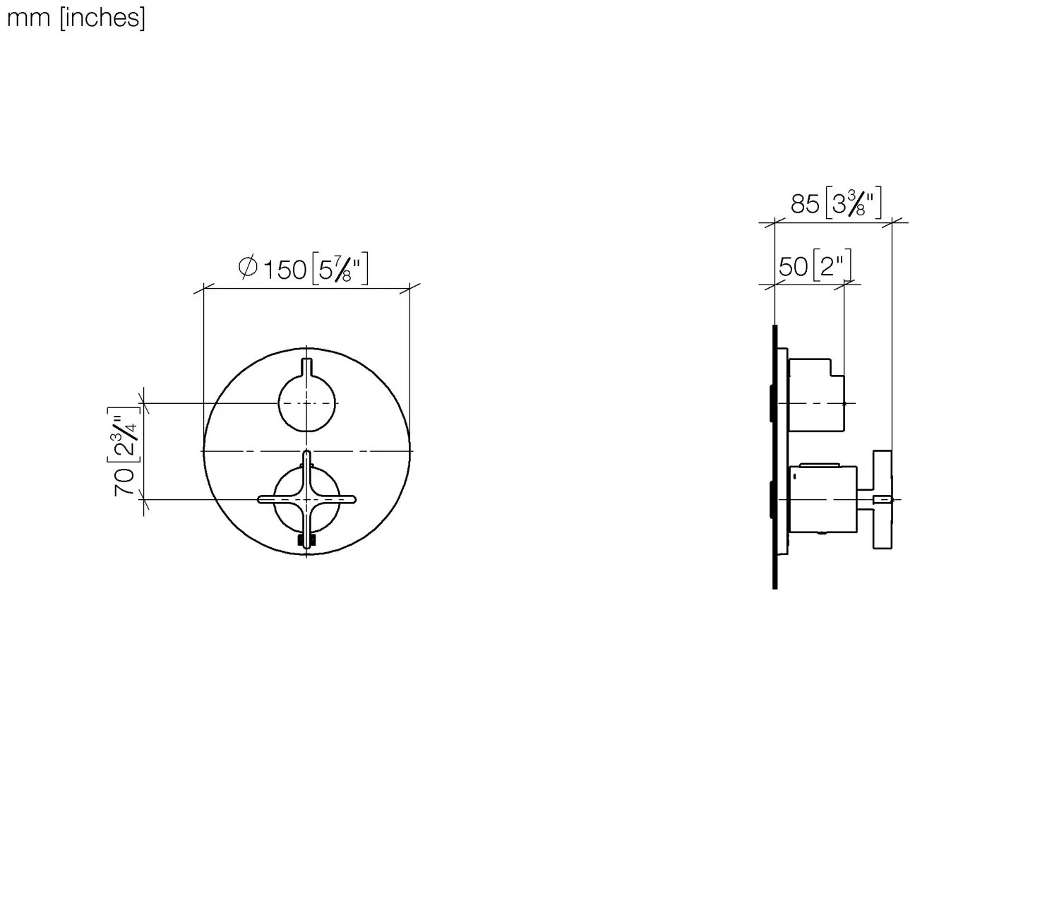 UP-Thermostat mit Einweg-Mengenregulierung VAIA Chrom 36425809