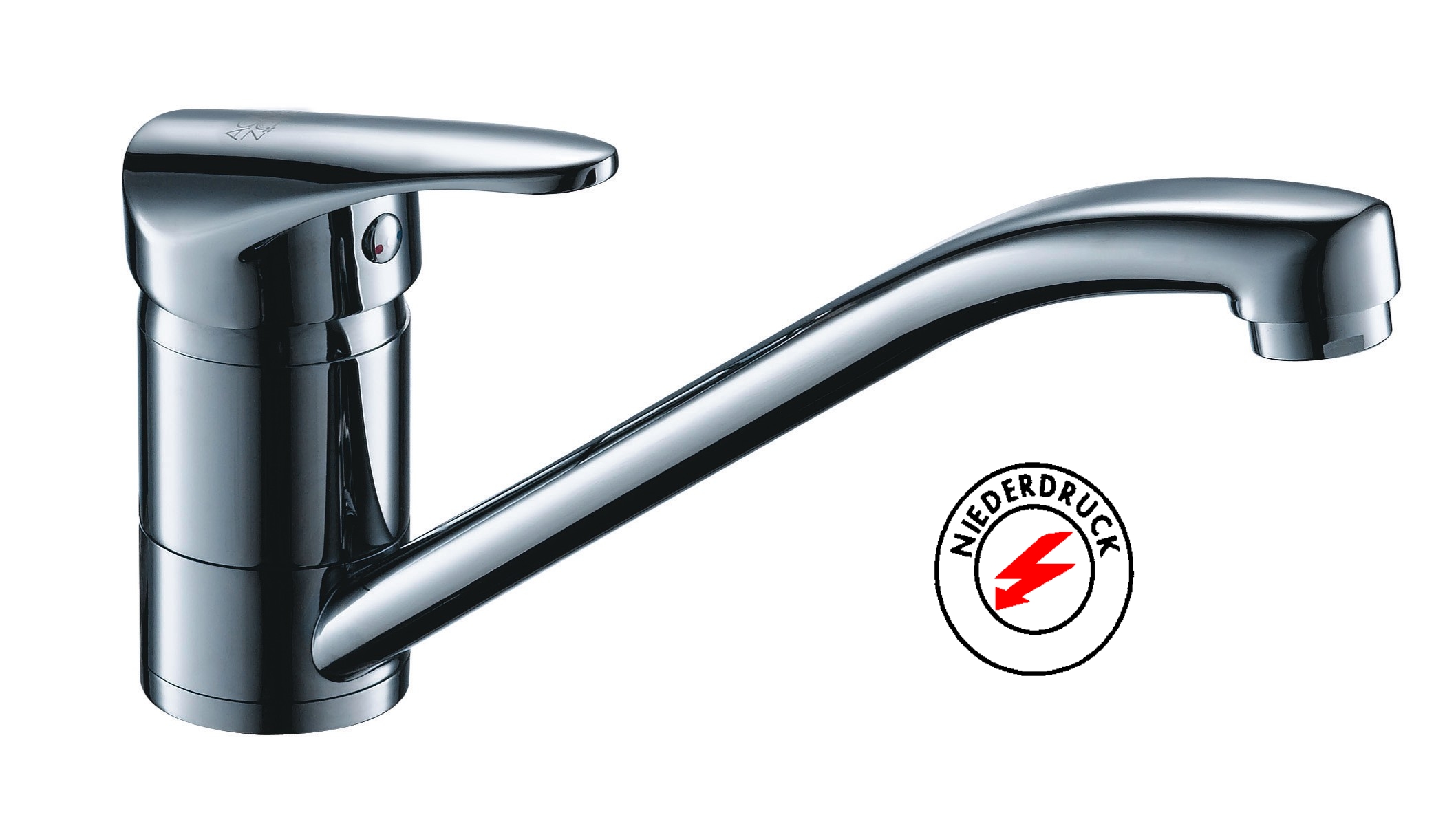 Spültisch-Einhandbatterie AqvaBasic II - für offene Heißwasserbereiter - schwenkbarer Auslauf - Kartusche mit keramischen Dichtscheiben - Heisswassersperre - Wassermengendurchflussregulierung - flexible Druckschläuche 3/8", DVGW W270 - chrom Spültisch-Einhandbatterie AqvaBasic II - für offene Heißwasserbereiter - schwenkbarer Auslauf - Kartusche mit keramischen Dichtscheiben - Heisswassersperre - Wassermengendurchflussregulierung - flexible Druckschläuche 3/8", DVGW W270 - chrom