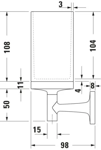 Duravit Glashalter „Starck T“ in Befestigung sichtbar Duravit Glashalter „Starck T“ in Befestigung sichtbar