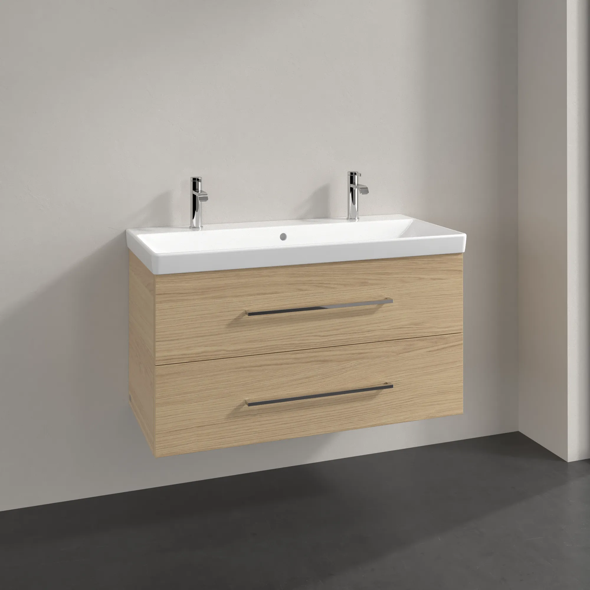 Villeroy & Boch Waschtischunterschrank „Avento“ für Schrankwaschtisch 980 × 514 × 452 mm Nordic Oak, Soft Closing