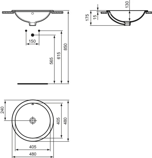 Waschbecken „Connect“ 48 × 48 × 17,5 cm Waschbecken „Connect“ 48 × 48 × 17,5 cm