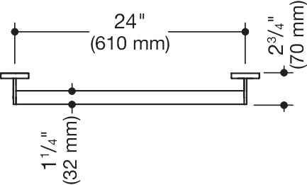Haltegriff, d:32, L=610mm, Schliff