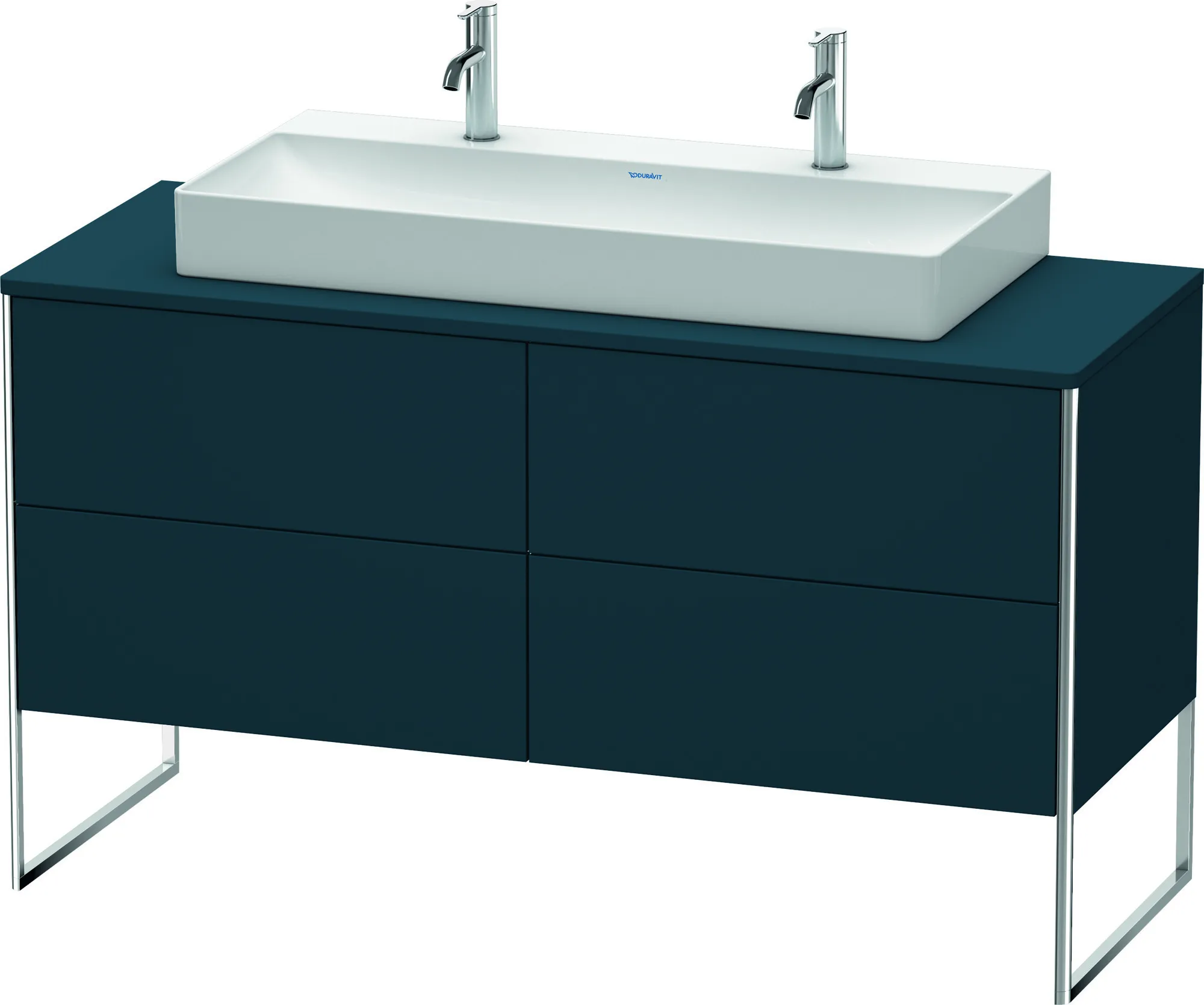 Duravit Waschtischunterschrank bodenstehend „XSquare“ 140 × 77,8 × 54,8 cm Nachtblau Seidenmatt Duravit Waschtischunterschrank bodenstehend „XSquare“ 140 × 77,8 × 54,8 cm Nachtblau Seidenmatt