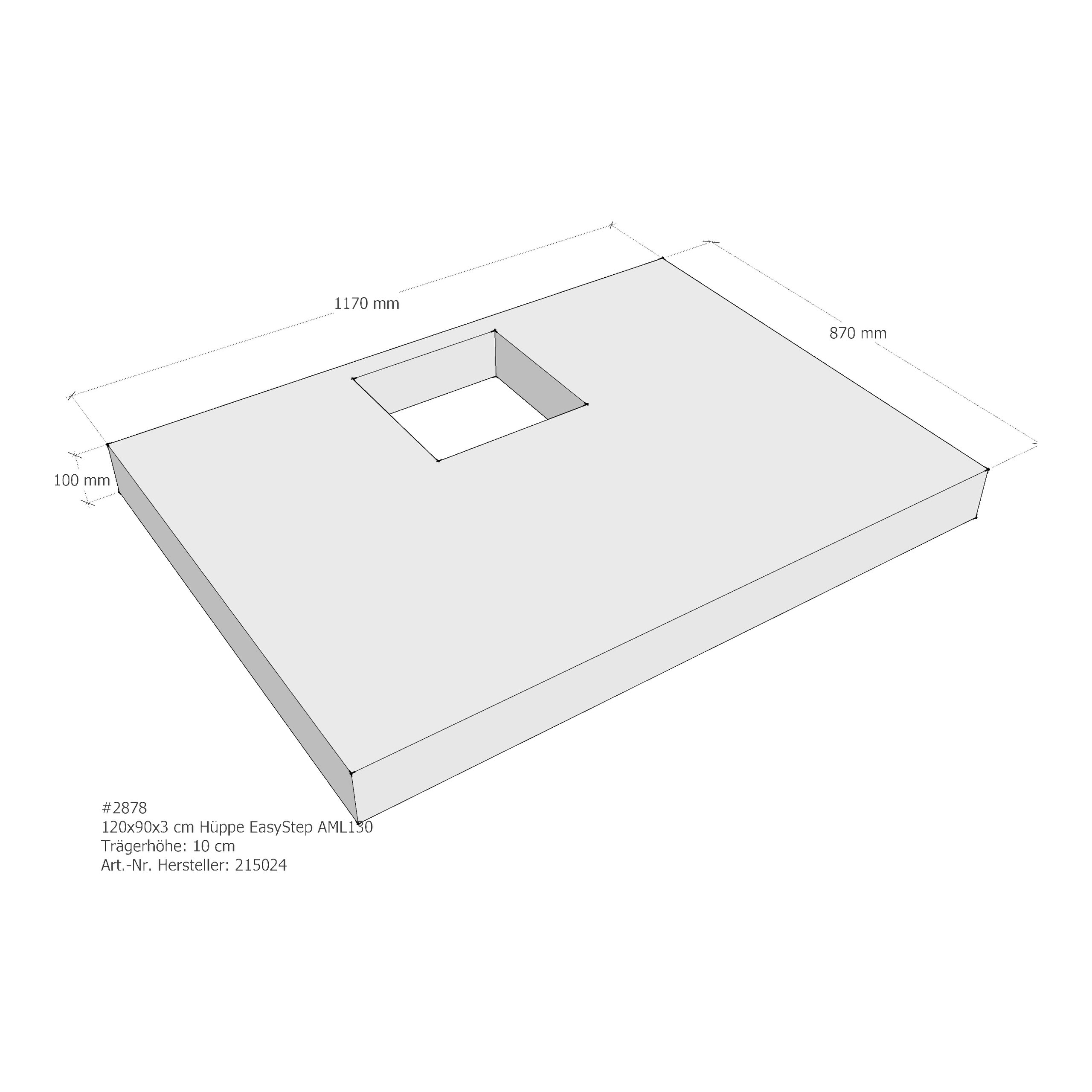 Duschwannenträger für Hüppe EasyStep 120 × 90 × 3 cm