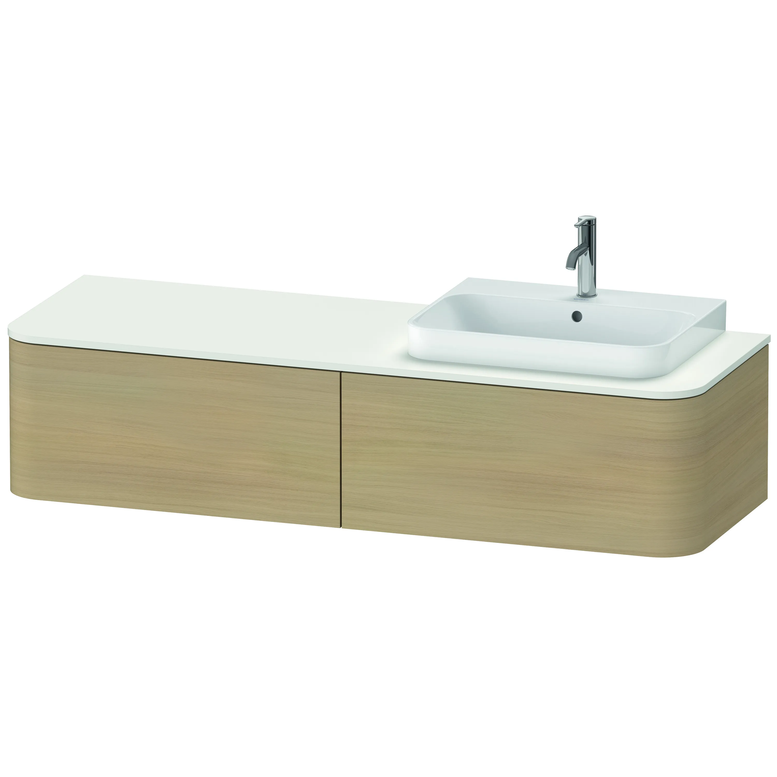 Duravit Waschtischunterschrank wandhängend „Happy D.2 Plus“ 160 × 35,4 × 55 cm Mediterrane Eiche, rechts