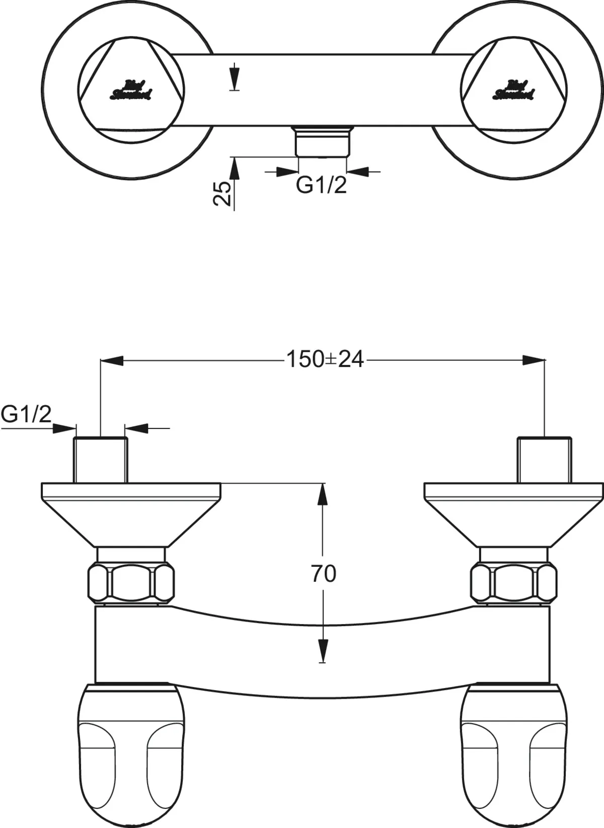 Zweigriff-Brauseamatur Aufputz Alpha, Chrom Zweigriff-Brauseamatur Aufputz Alpha, Chrom