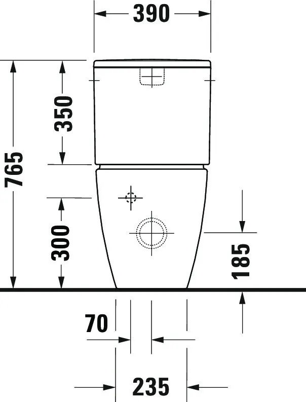 Stand WC für Kombination ME by Starck 650mm, weiß, Tiefspüler, rimmless