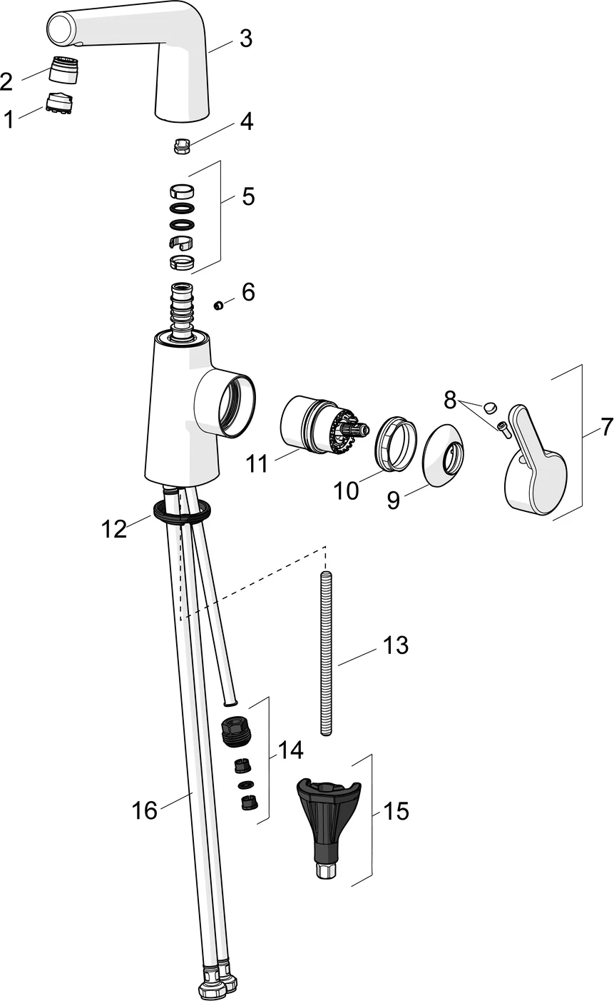 HansaDESIGNO Style Waschtischarmatur 5149 Ausladung 150 mm DN15 Chrom