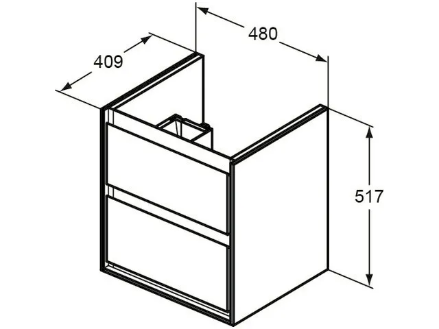 Ideal Standard Connect Air Auszugsfront, obere Schubladenfront für WTU 480 mm, weiß glänzend und matt, EF745B2 Ideal Standard Connect Air Auszugsfront, obere Schubladenfront für WTU 480 mm, weiß glänzend und matt, EF745B2