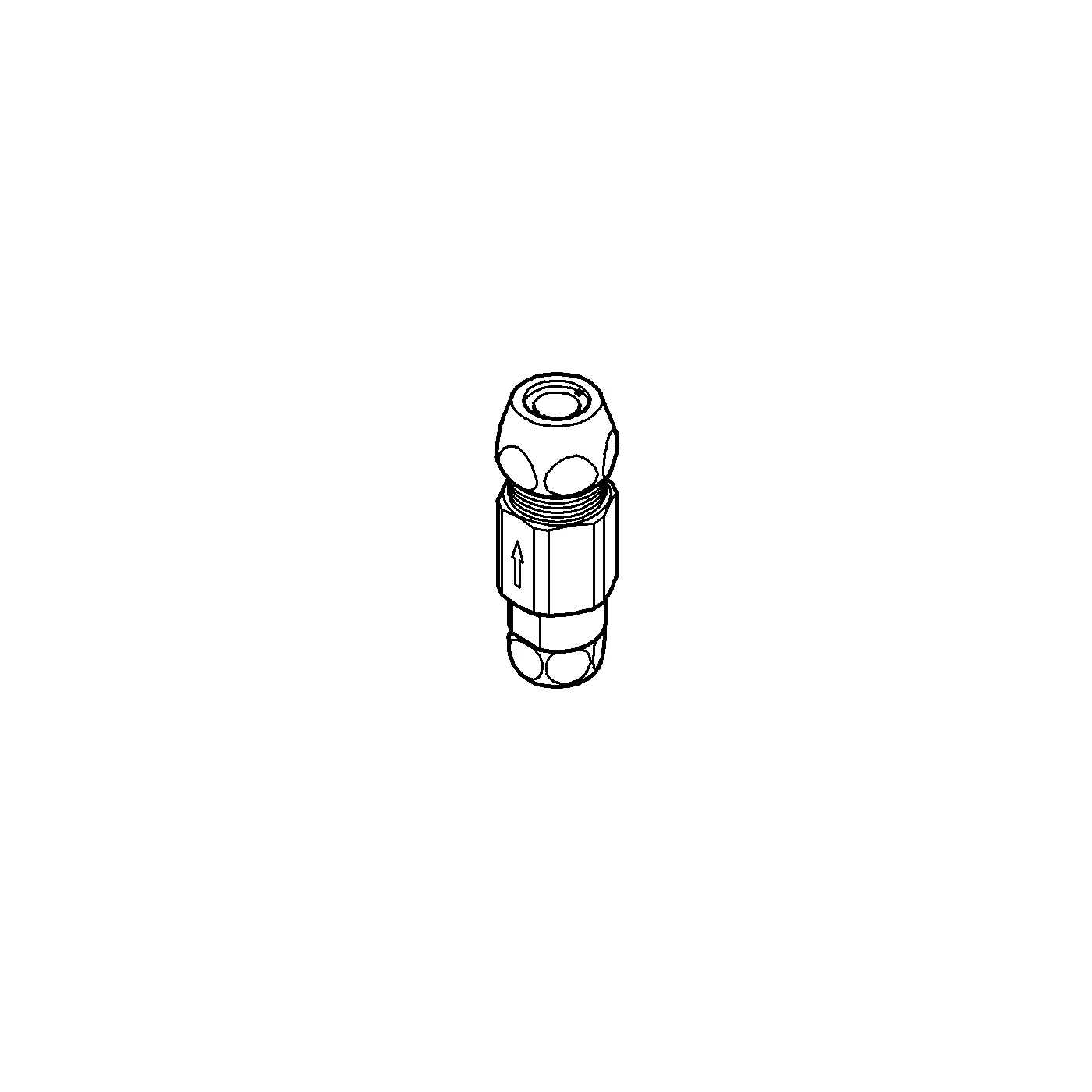 Rückflussverhinderer 41270, DN 10, für Eckventile, senkrechter oder waagerechter Einbau, Quetschverschraubung Ø 10 mm (3/8''), Verschraubung 3/8'', Sicherungseinrichtung Typ EB, zur Eigensicherung gegen Rückfließen, chrom