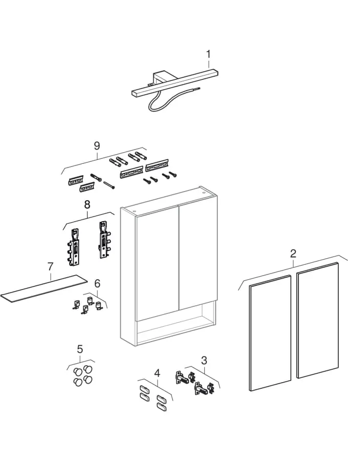 Geberit Spiegelschrank „Renova Plan“ 58,8 × 17,5 cm