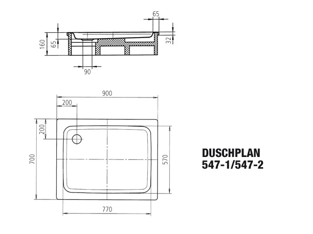 Kaldewei DUSCHPLAN Duschfläsche, alpinweiß, 700x900x65 mm, Randhöhe 32 mm, Eckablauf Kaldewei DUSCHPLAN Duschfläsche, alpinweiß, 700x900x65 mm, Randhöhe 32 mm, Eckablauf