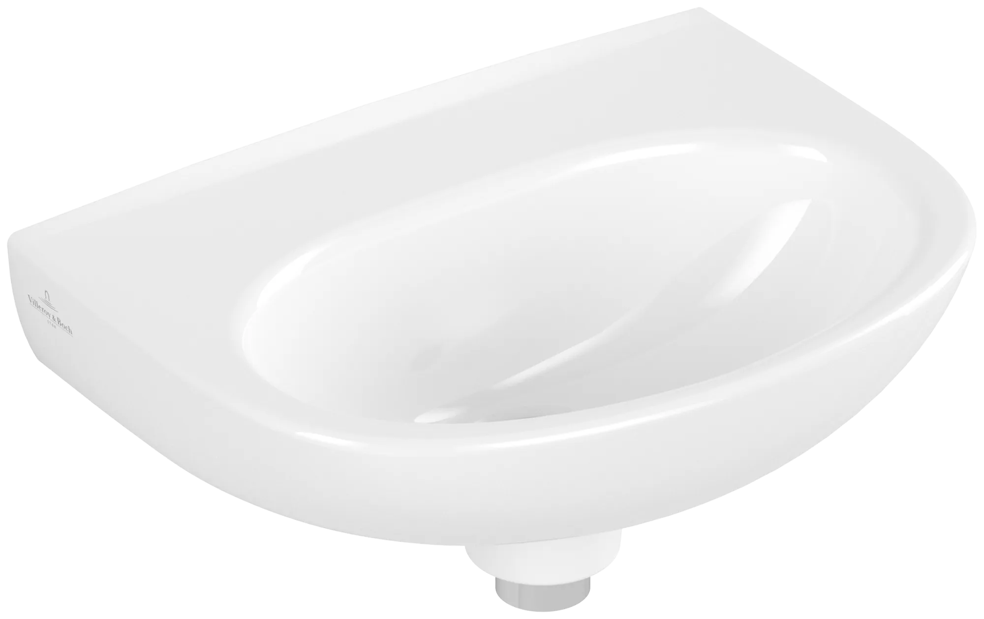 Villeroy & Boch Handwaschbecken O.novo, oval, weiß Alpin CeramicPlus, 360x275x145 mm, 1-Loch-Armatur, Wandmontage